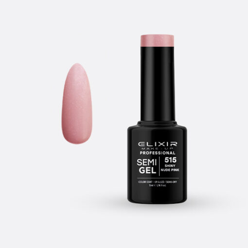 Elixir Ημιμονιμο Βερνικι 5ml #515 Shiny Nude Pink